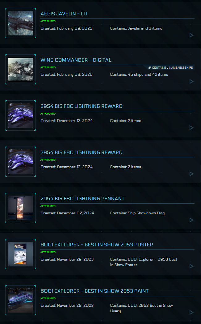 One Of A Kind Account - MMHC / Legatus / Idris M / Idris P / Javelin / Original Backer / WC Digital / Come Fly With Me Physical Package