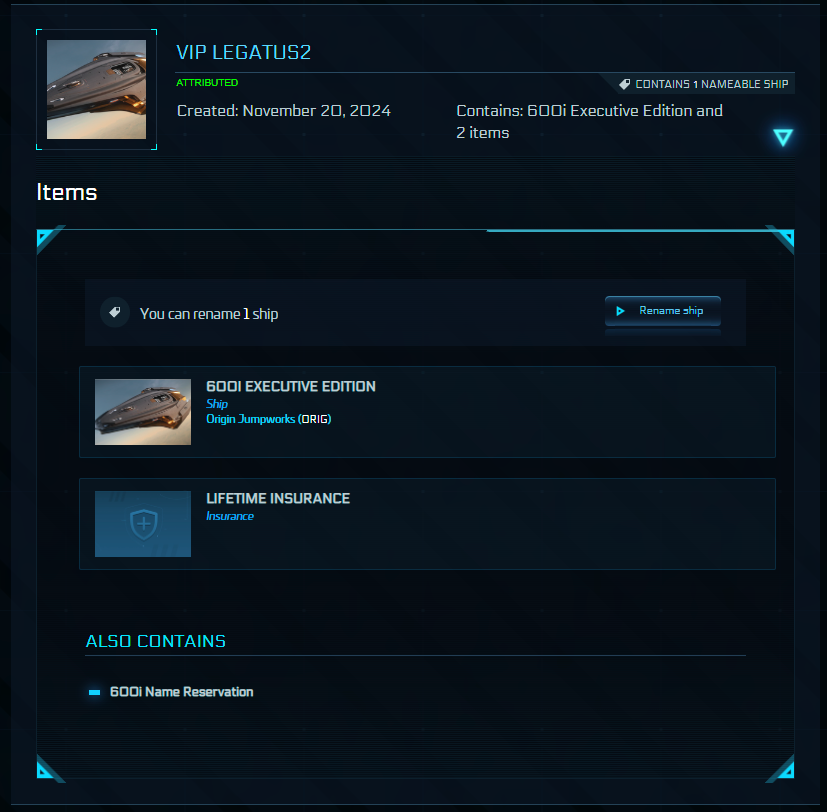 Buy Star Citizen Legatus Navium Account – Kraken (LTI), Executive Fleet & Concierge Perks