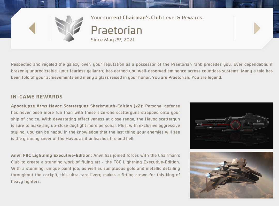 Star Citizen Praetorian Account – Buy Signed Rear Admiral Pack (LTI) Upgraded to Constellation Phoenix + Collector’s Box & Perks