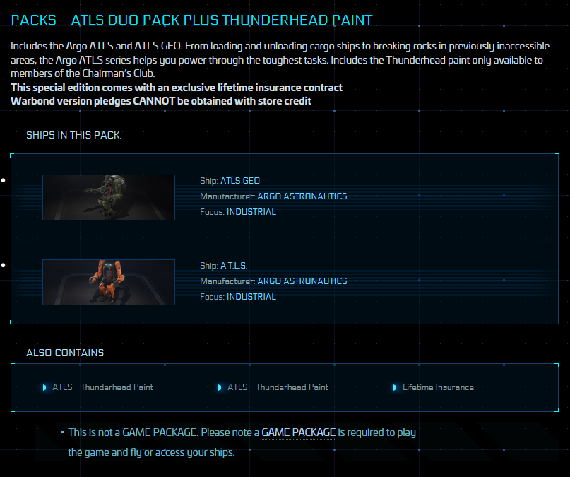 Buy ATLS Duo Pack plus Thunderhead Paint - Original Concept for Star Citizen