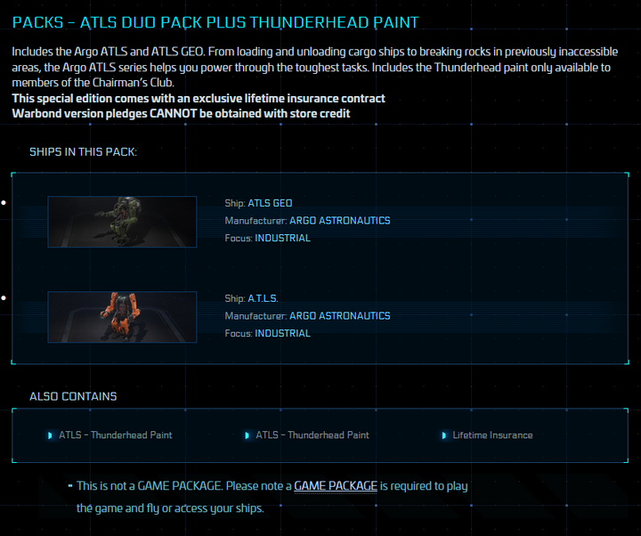 Buy ATLS Duo Pack plus Thunderhead Paint - Original Concept for Star Citizen