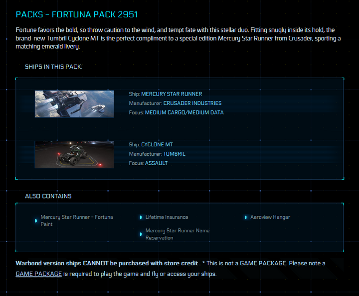 Fortuna Pack 2951 (Mercury + Fortuna Skin + Cyclone MT) - LTI