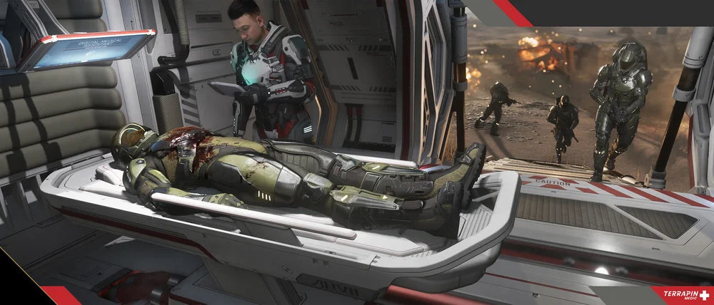 Terrapin Medic landed at military outpost delivering medical supplies