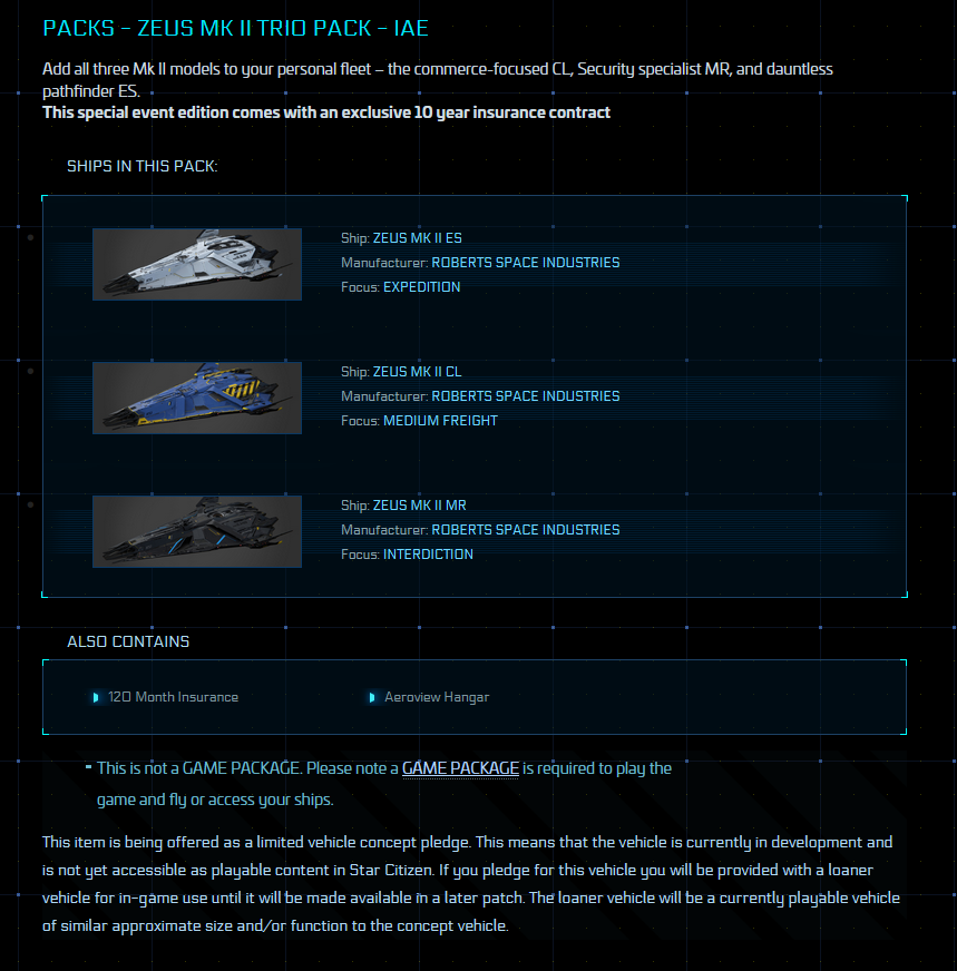 Zeus Mk II Trio Pack (ES, CL, MR) - 10 Years Insurance