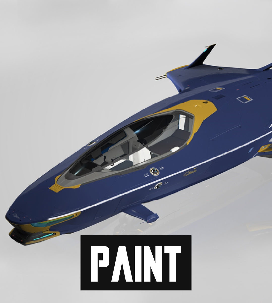 Customize your Origin 100 series ship with this electrifying blue and yellow color scheme.