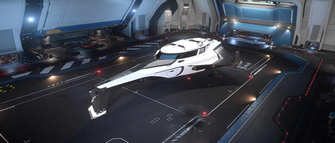 Balancing black and white, the Calacatta paint scheme for the 400i accentuates the unique shape of the ship.