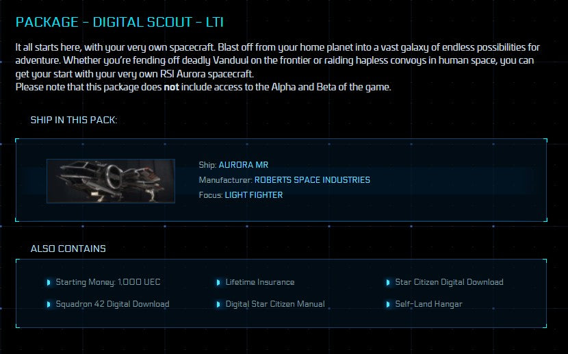 Star Citizen - Digital Scout - LTI (Game Pack & SQ42)