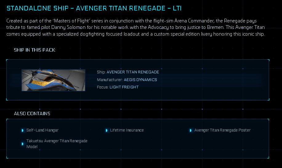 Avenger Titan Renegade - Concepto original LTI
