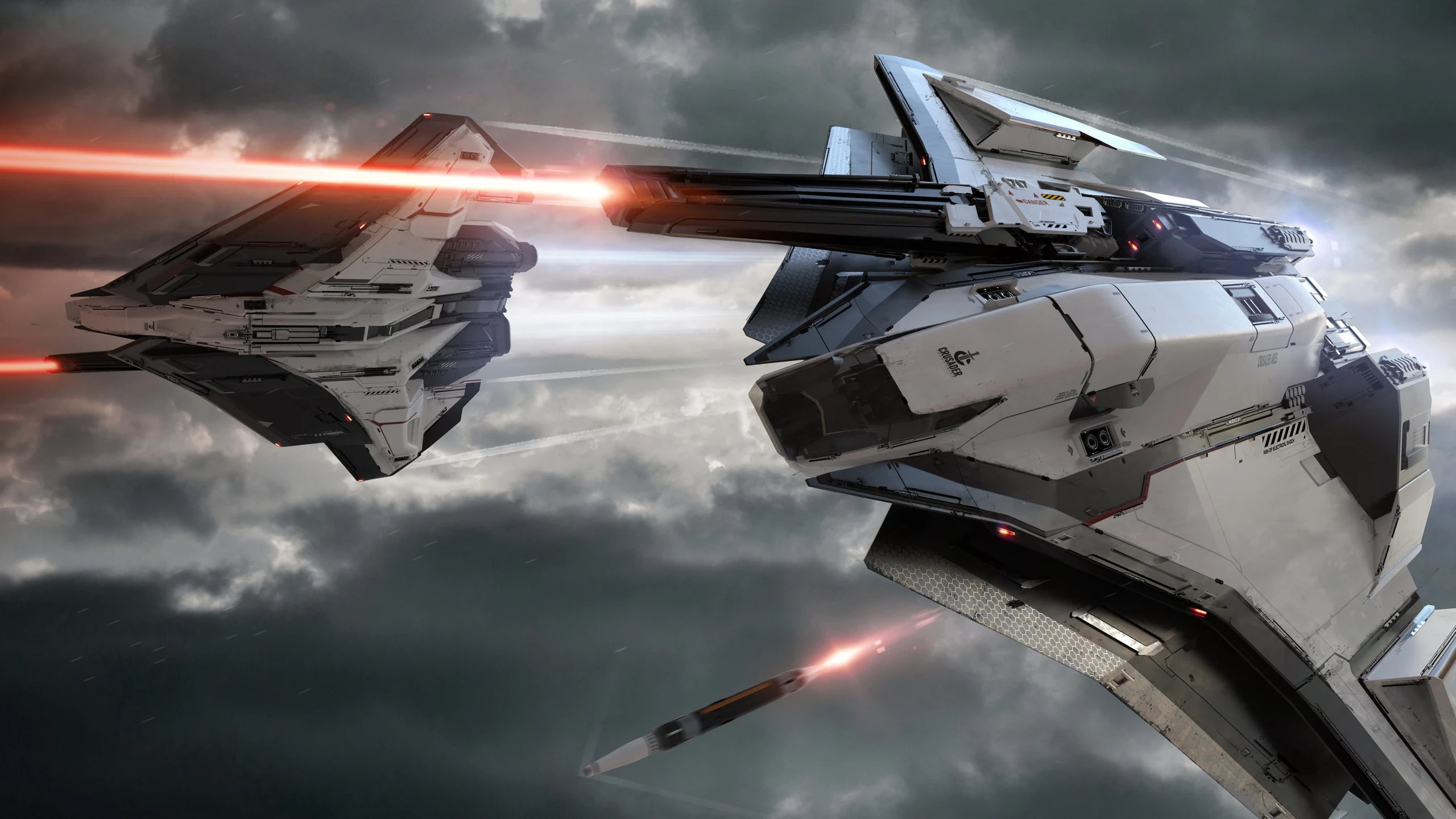 Squad of Ares Ion firing lasers and missiles