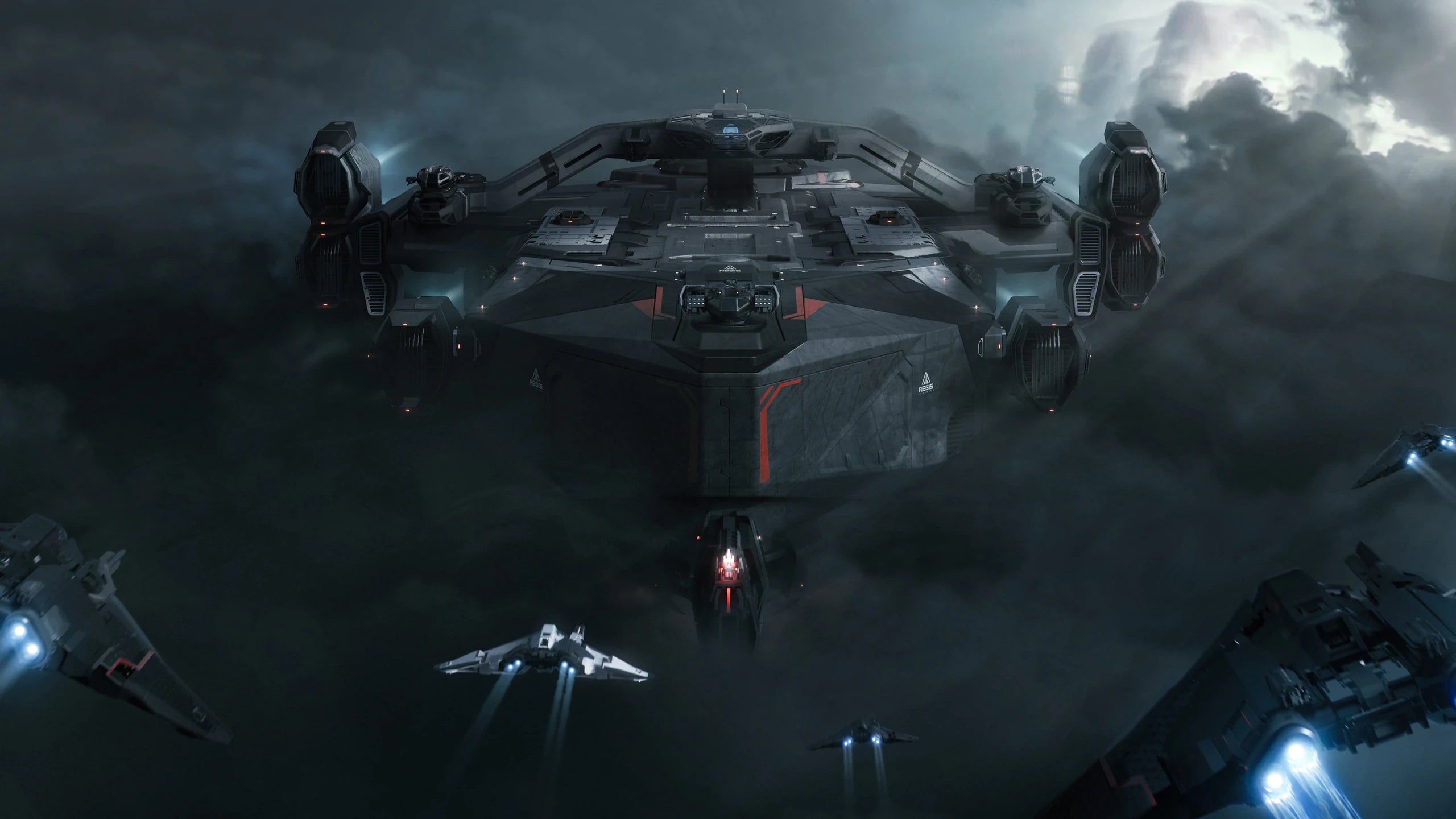 Ares Ion - Five Ares flying towards an Idris-K