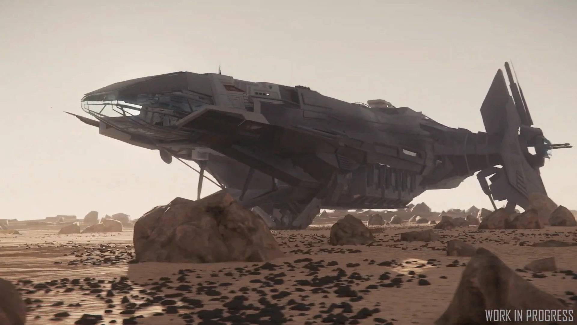 WIP render of a landed Carrack .