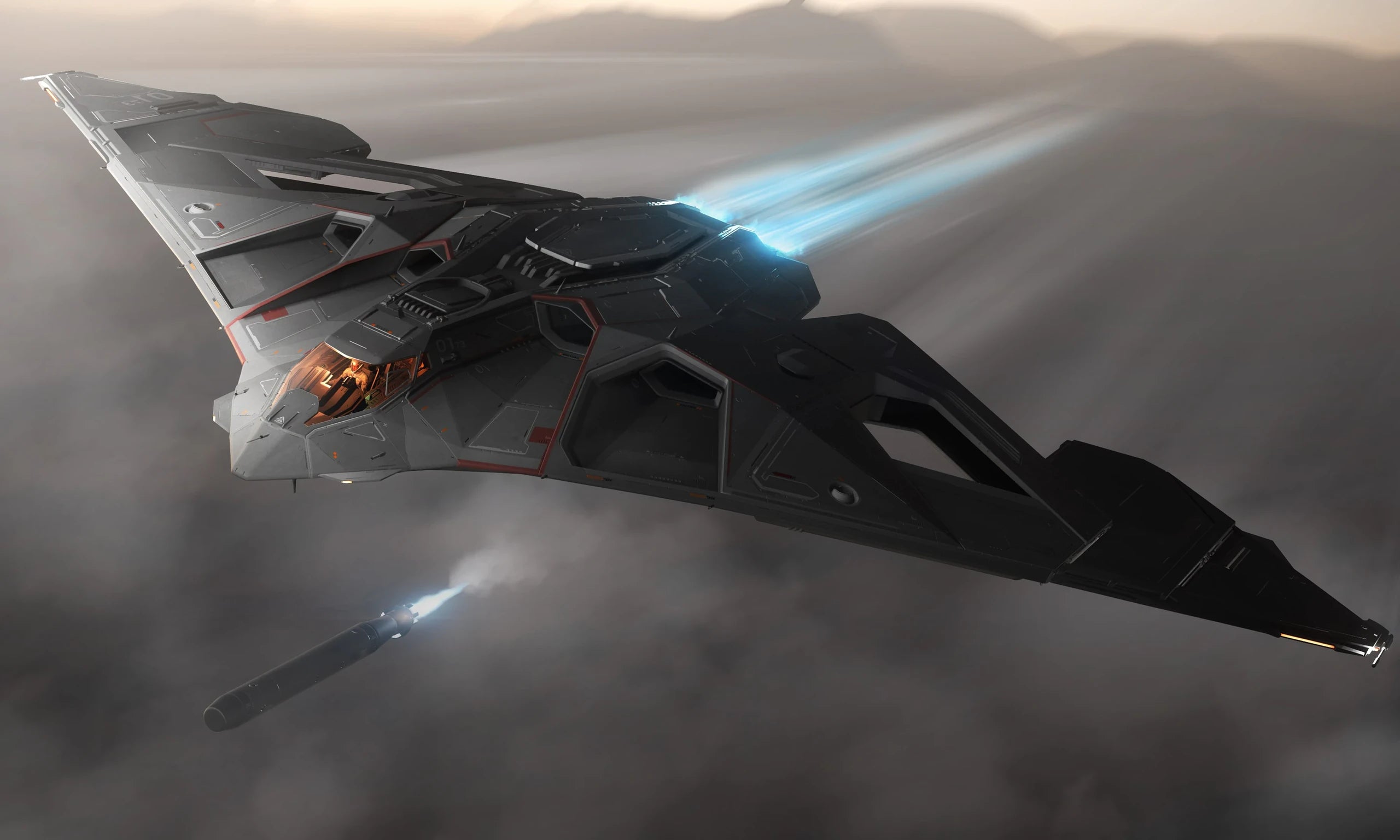 Eclipse - firing Torpedo over misty world