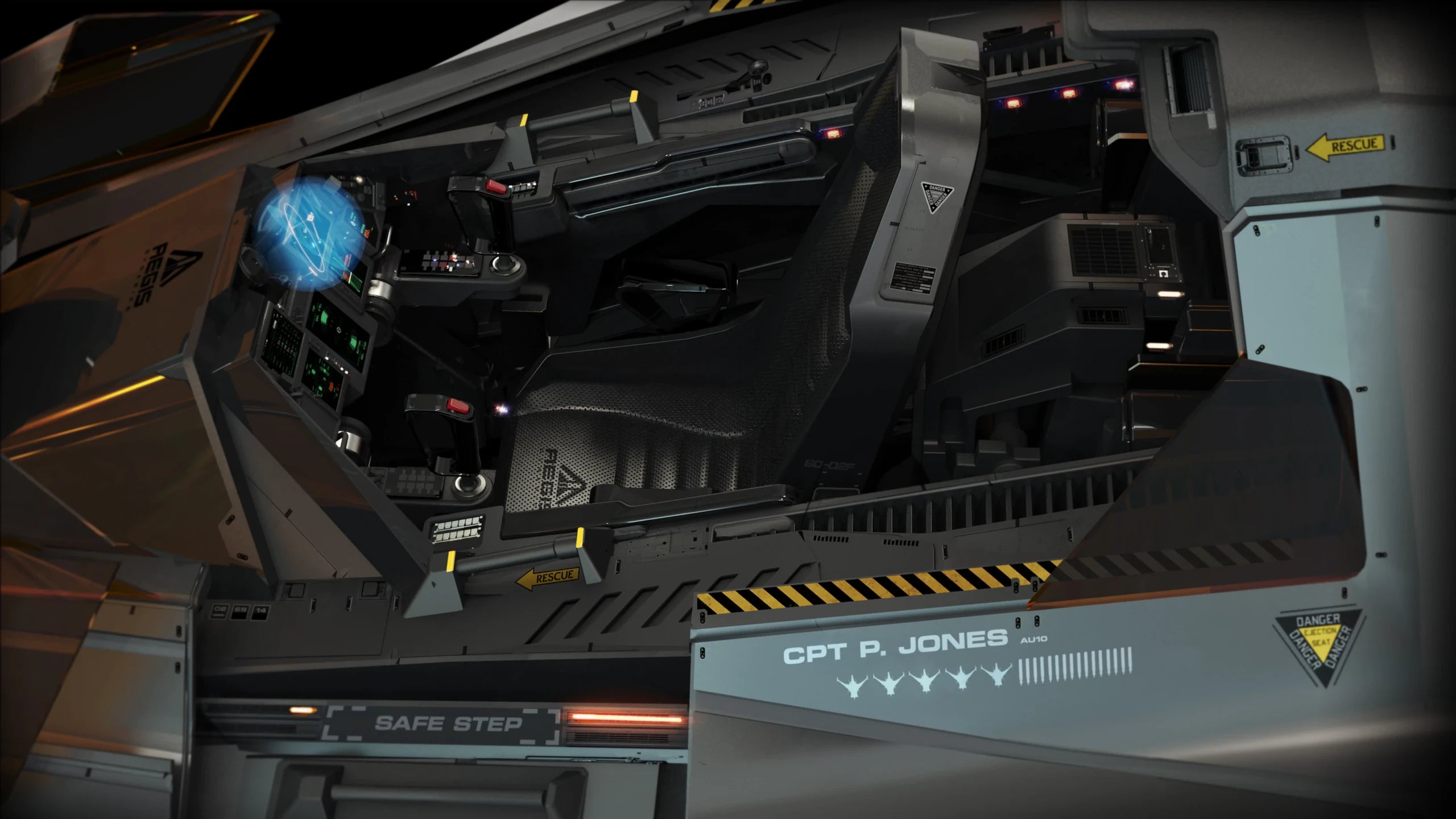 The cockpit of Aegis Eclipse