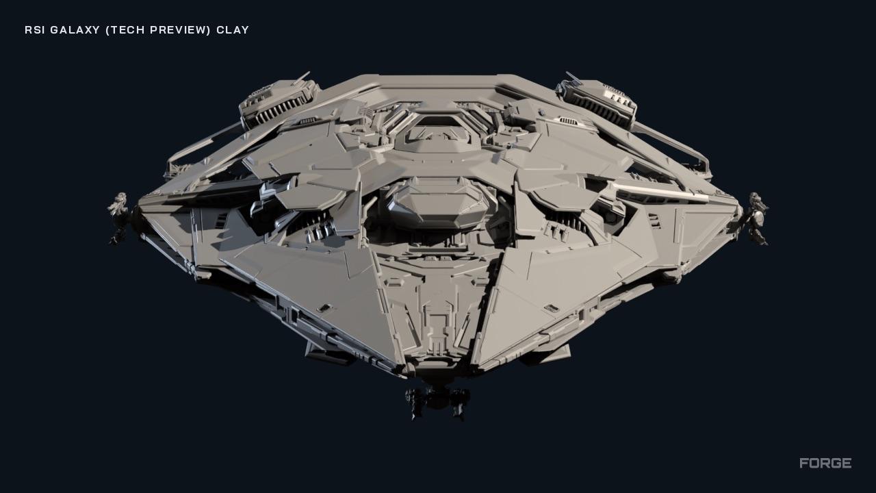 Updated Galaxy viewed head-on in a community clay render
