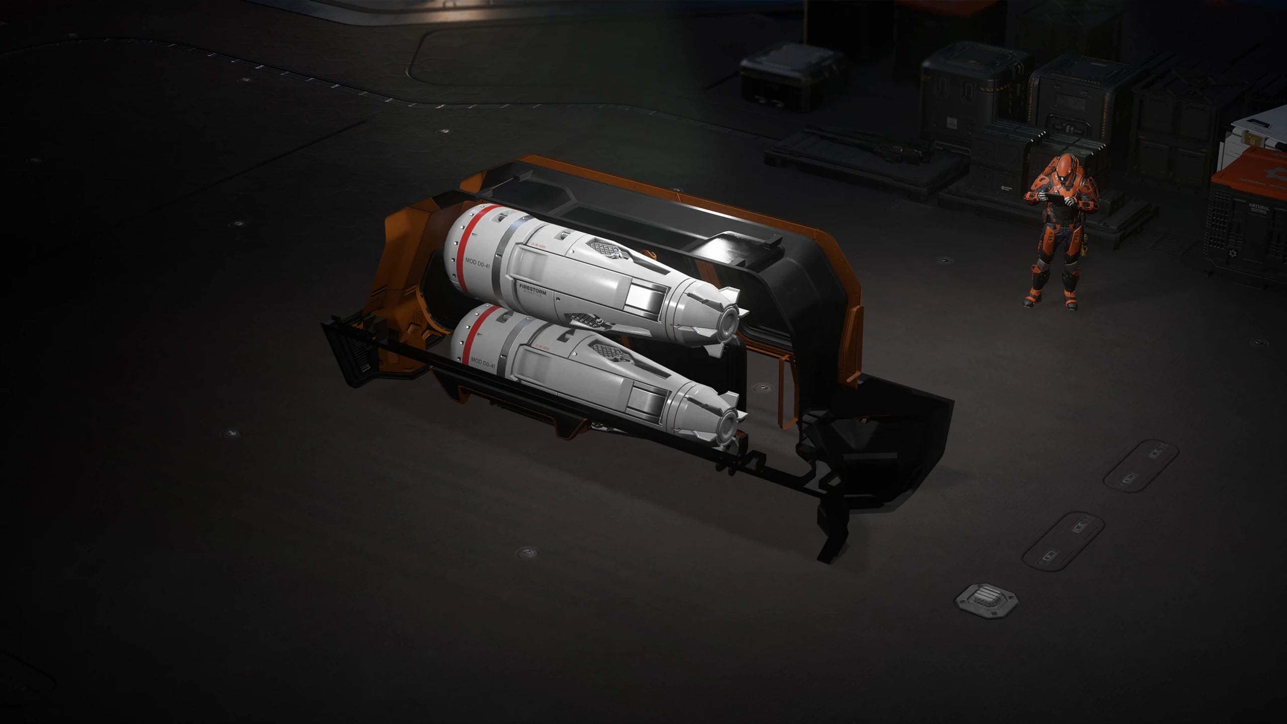 A rack for size-5 bombs that can be installed in the Anvil Aerospace Gladiator .