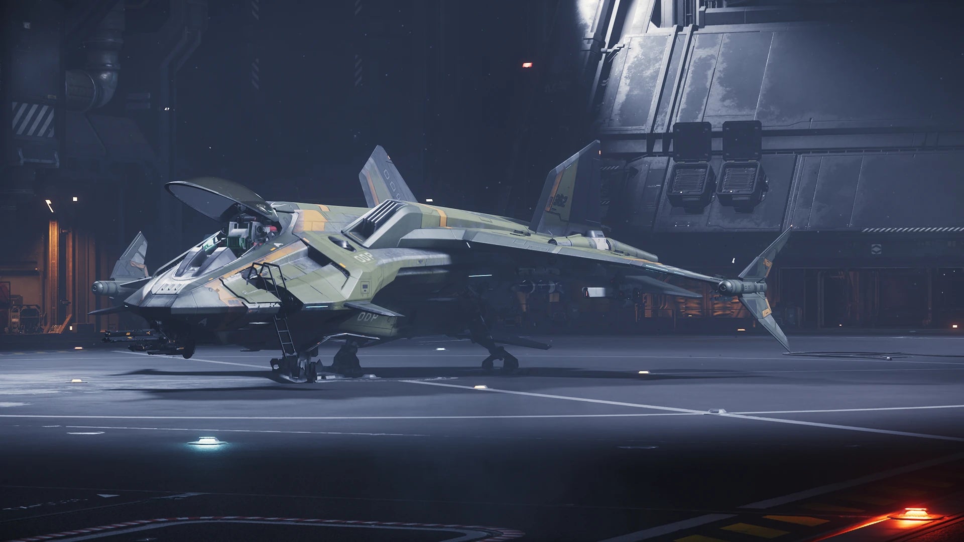 Gladius Valiant in Lorville hangar