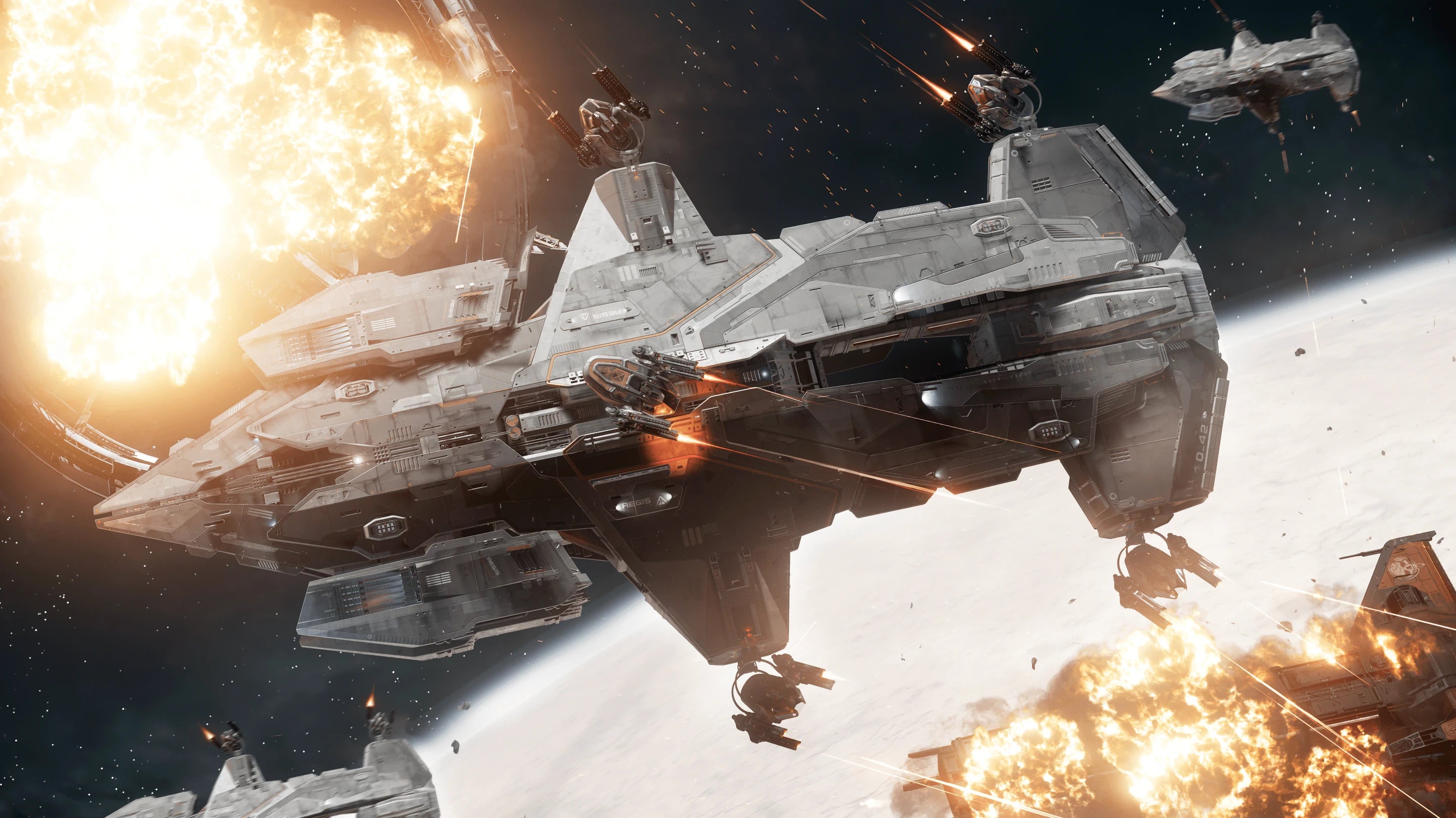 Hammerhead in battle - Above