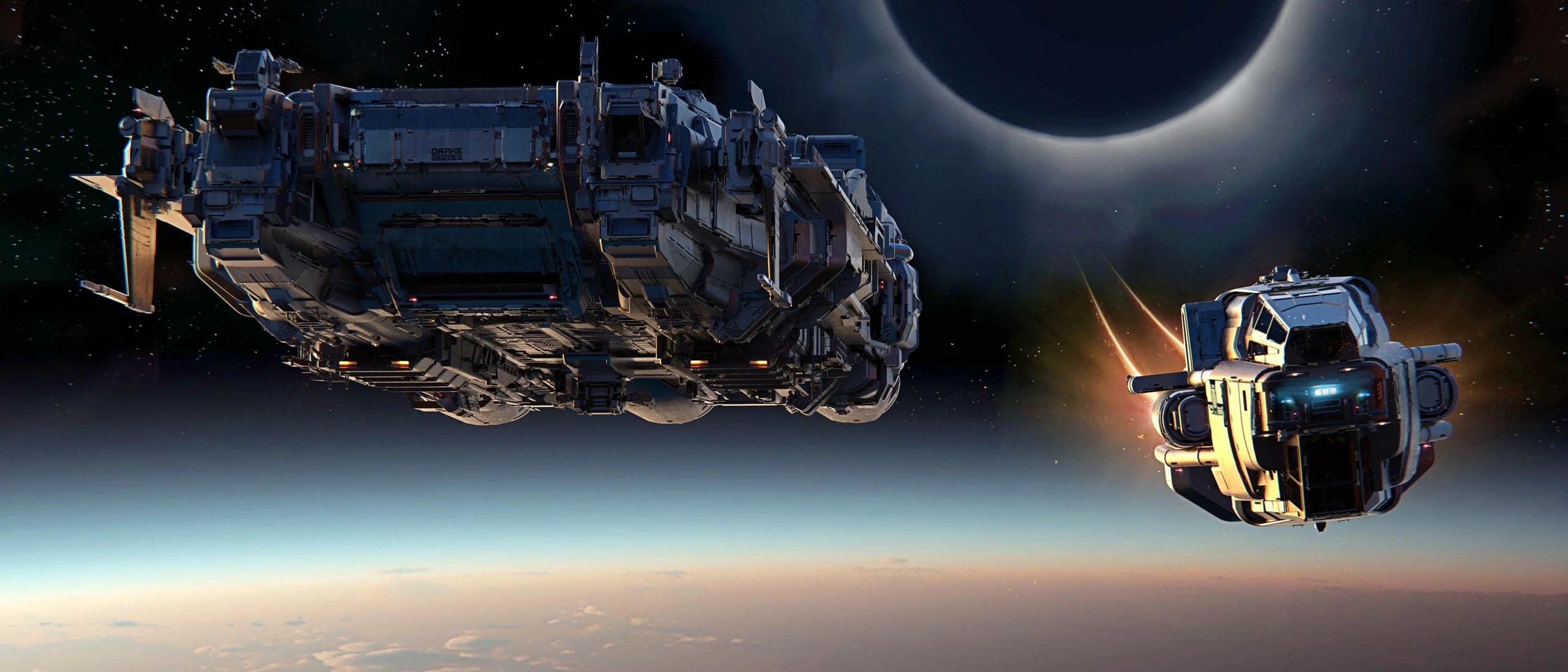 Ironclad command module flying away from rest of ship