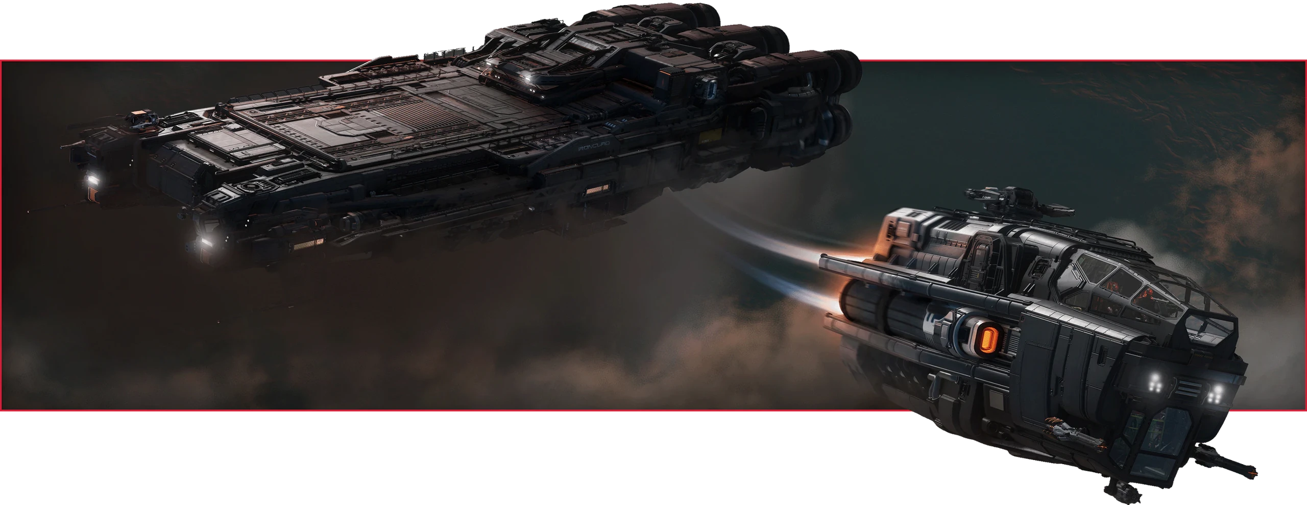 Ironclad with Command Module flying away TP
