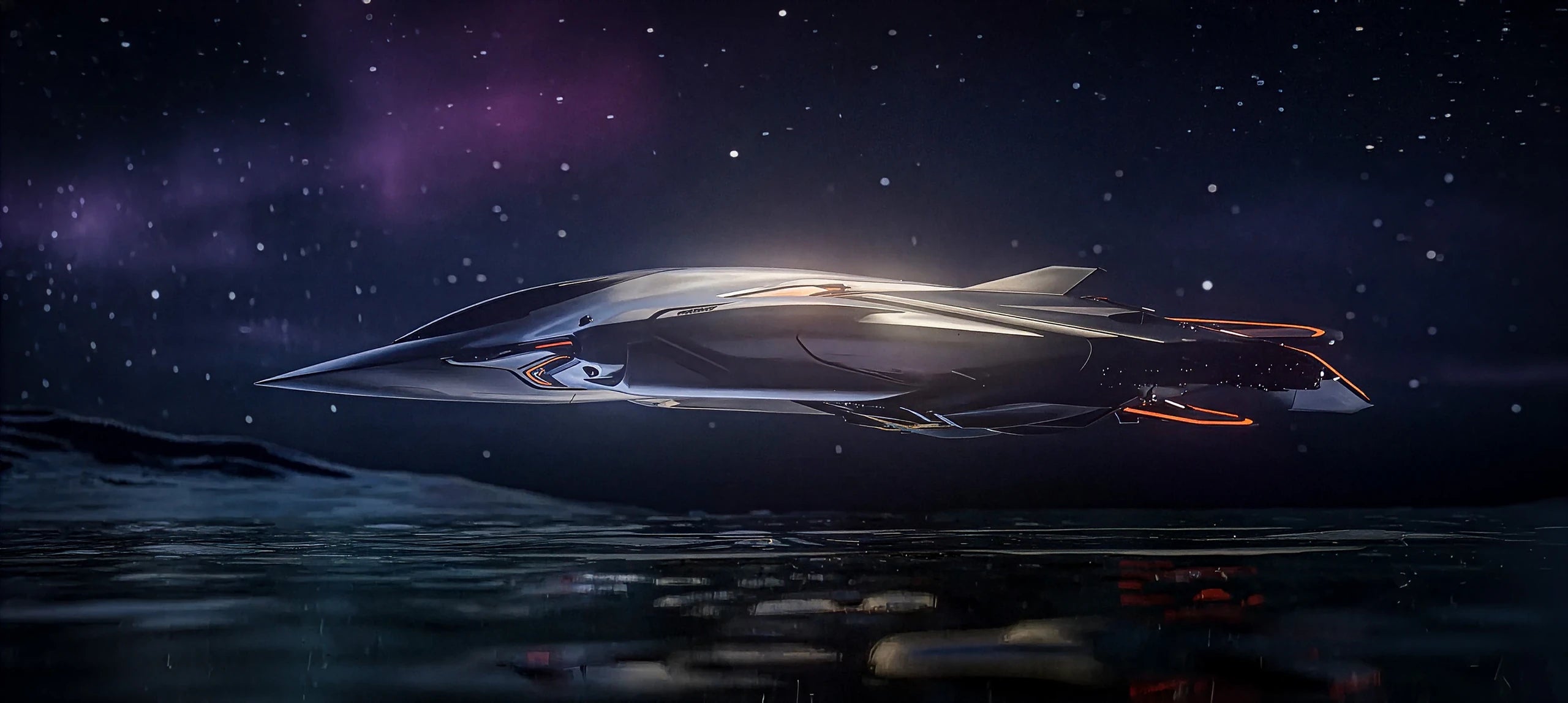 M80 flying at night over water