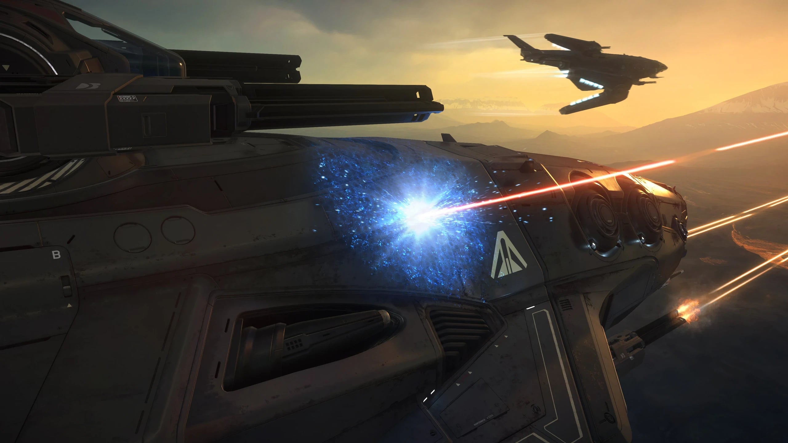 Redeemer in flight with shields getting hit