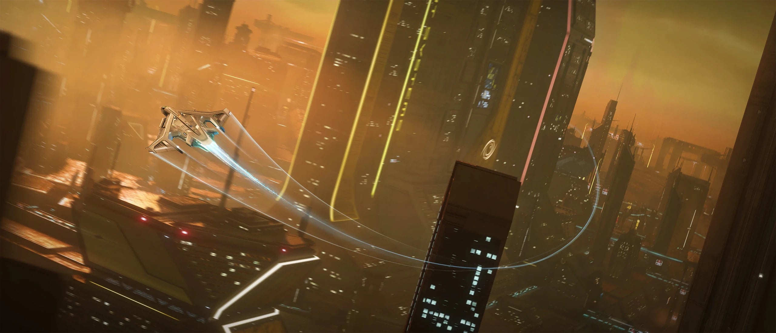 Sabre Peregrine swooping over city