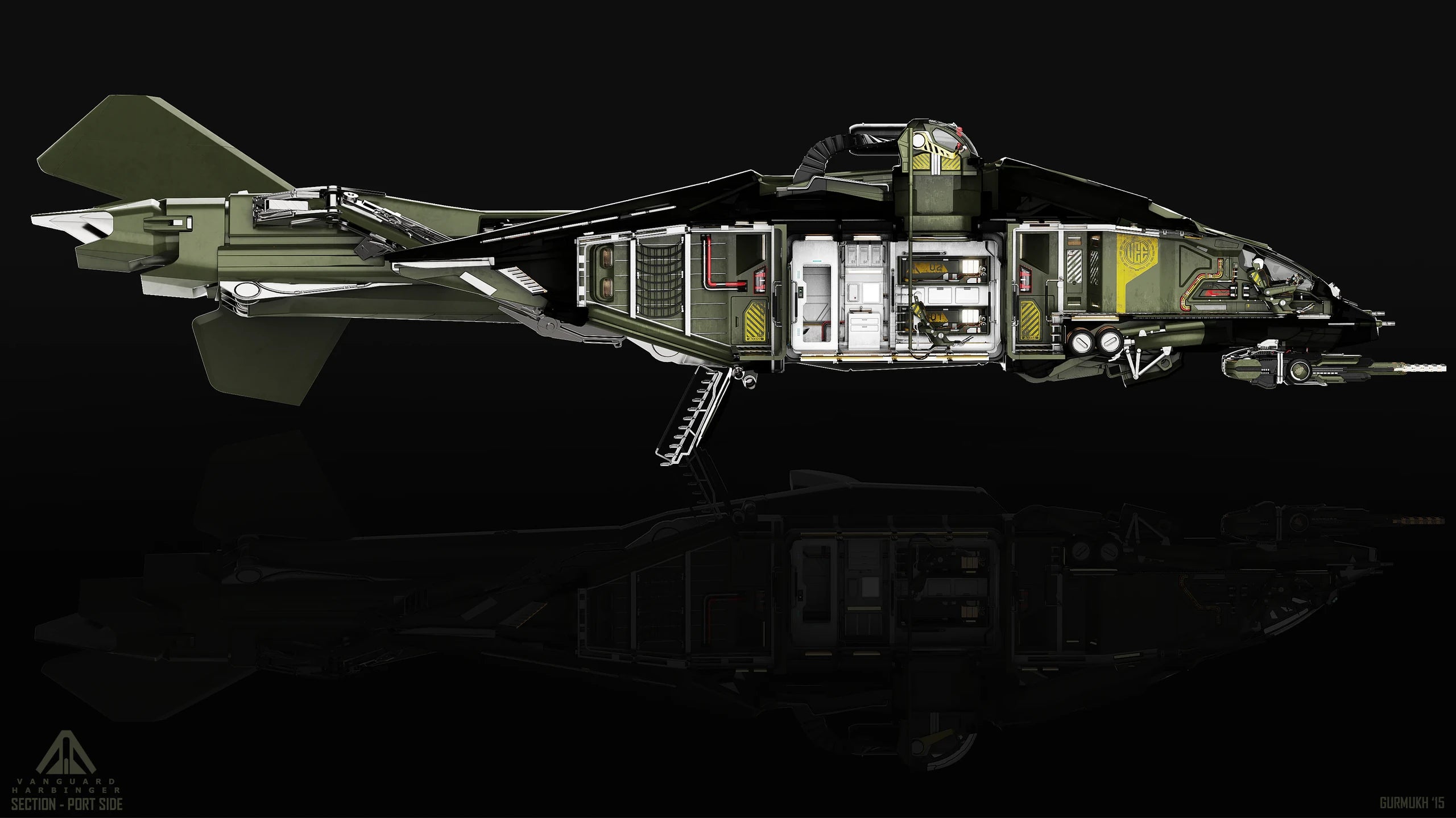 The concept art of Aegis Vanguard Harbinger