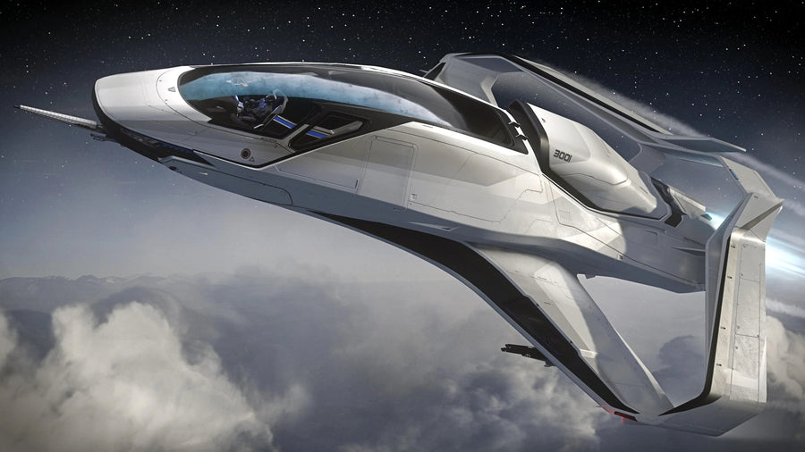 300i - Flying over cloudtops in Star Citizen