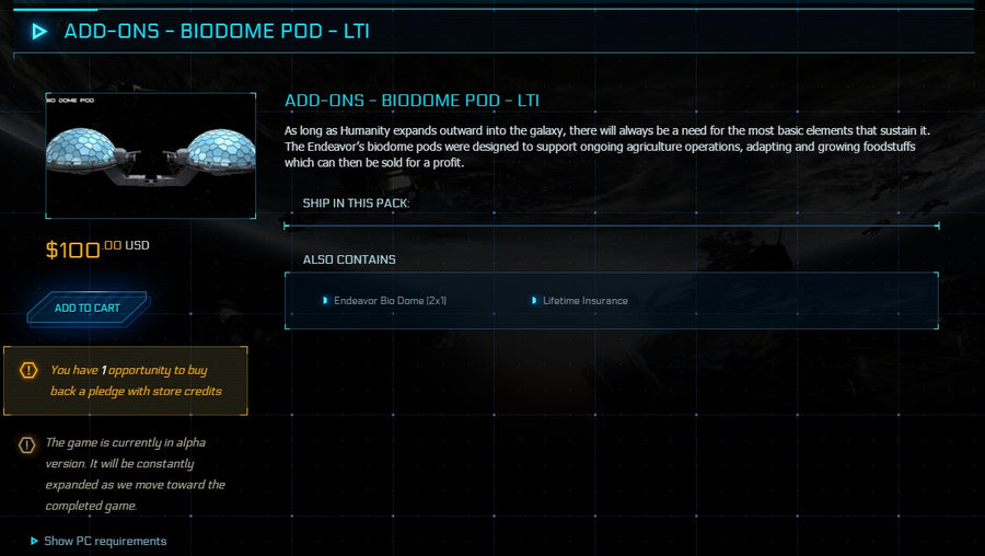 Endeavor Biodome Pod