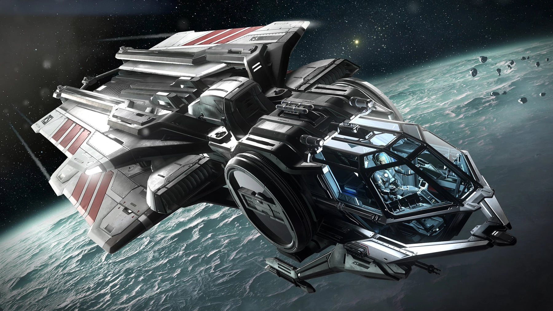 Aurora MR - flying above world - Crop in Star Citizen