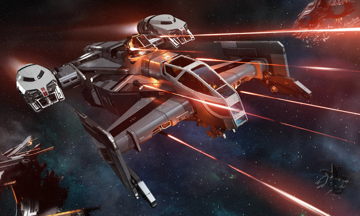 Cutlass Black - Firing through debris in Star Citizen
