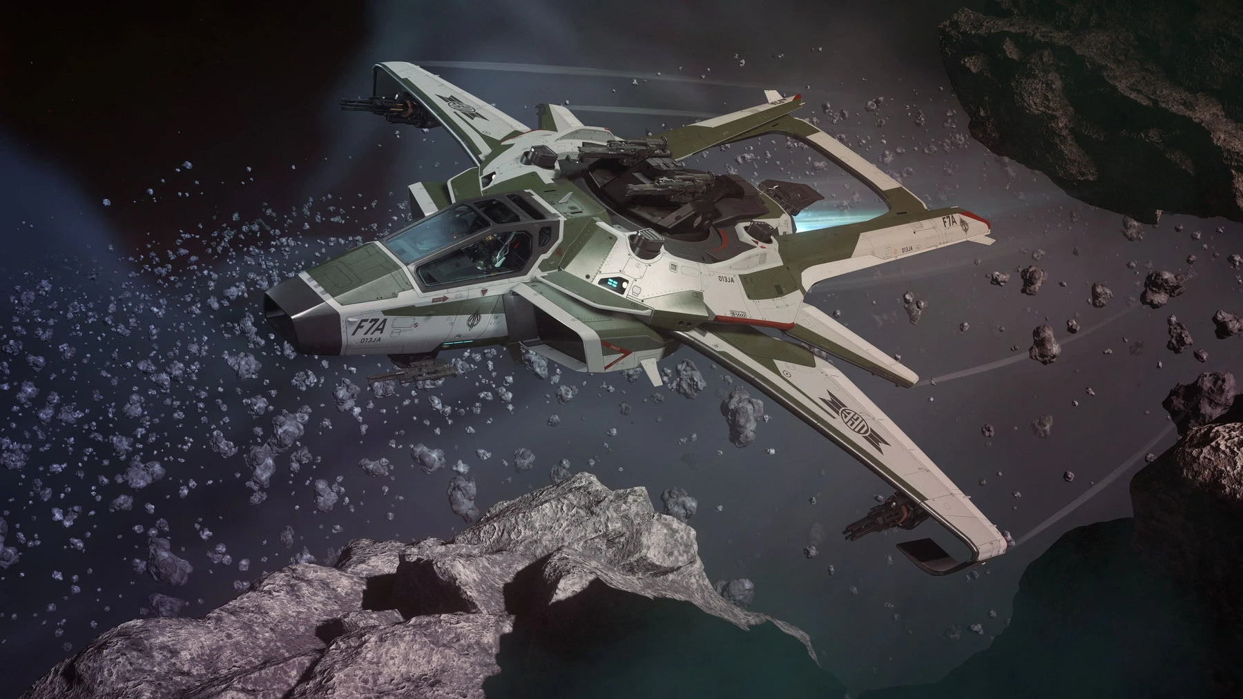 F7A Hornet MK II - F7A MkII - Flying through debris field in Star Citizen