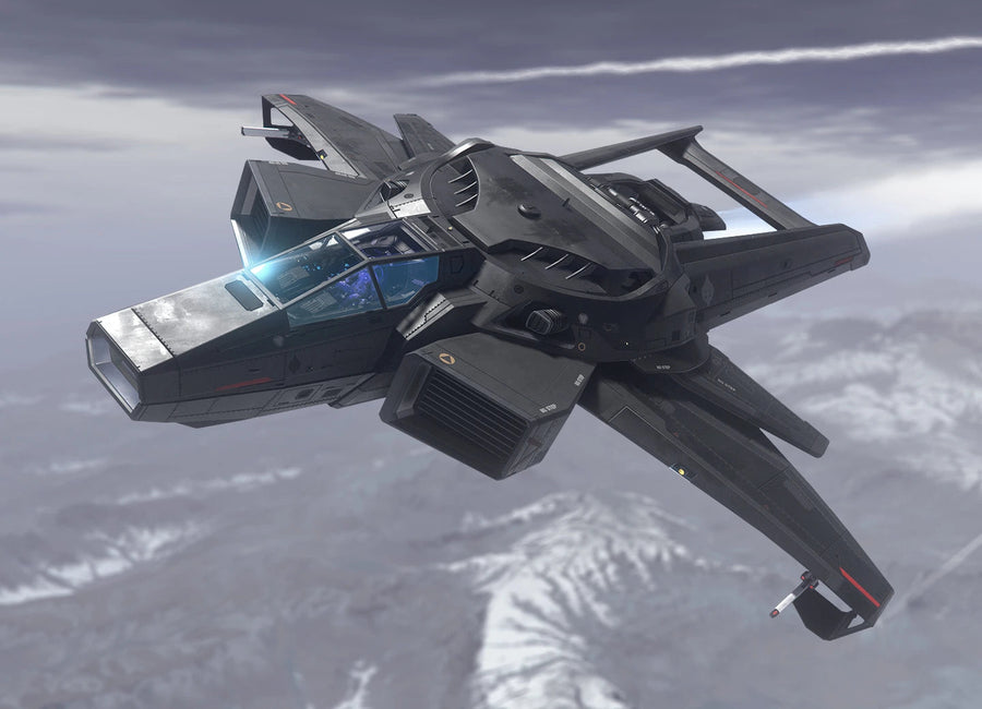 F7C-S Hornet Ghost MK I - F7C-S Ghost flying over mountains in Star Citizen