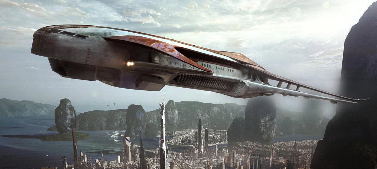 Genesis Starliner - Flying away from Terra Prime in Star Citizen
