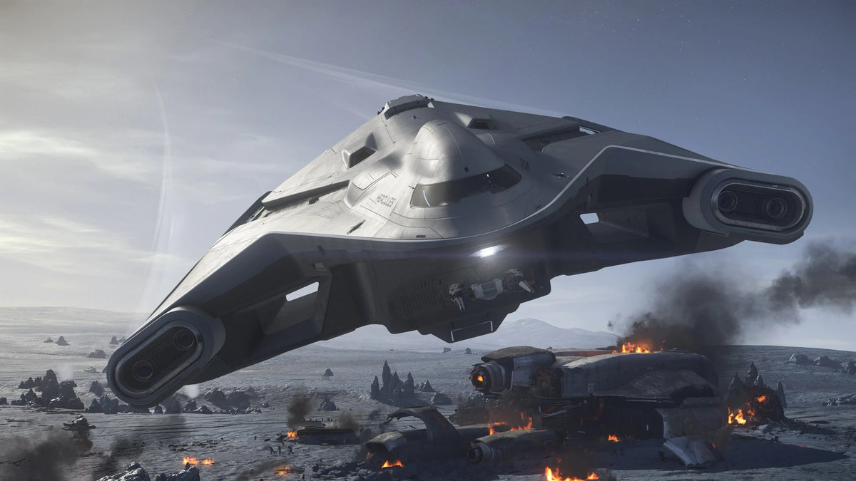 Hercules Starlifter M2 - M2 Hercules Starlifter flying over a planet in Star Citizen
