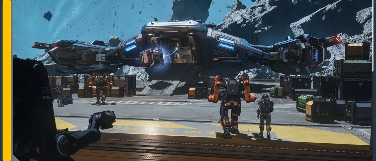 Hermes - landed using tractor beam in Star Citizen