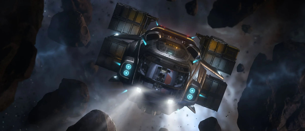 Hull A - Concept art of Hull A flying through asteroids in Star Citizen