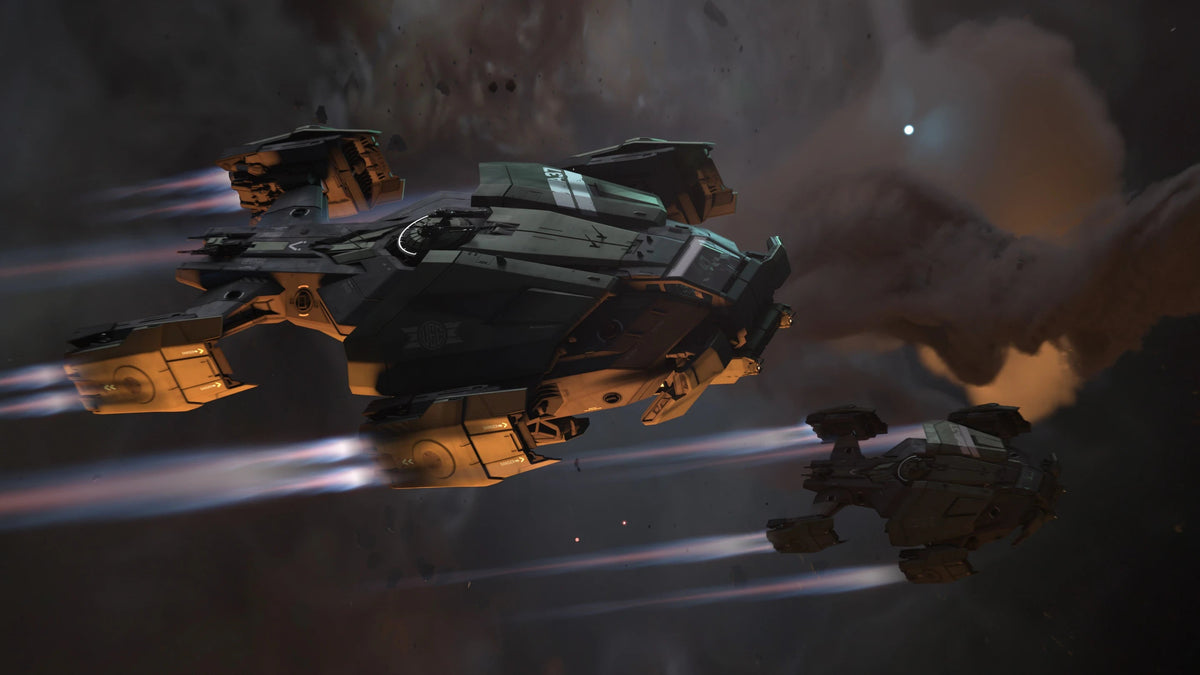 Legionnaire - A pair of Legionnaire flying in formation through the gas cloud in Star Citizen