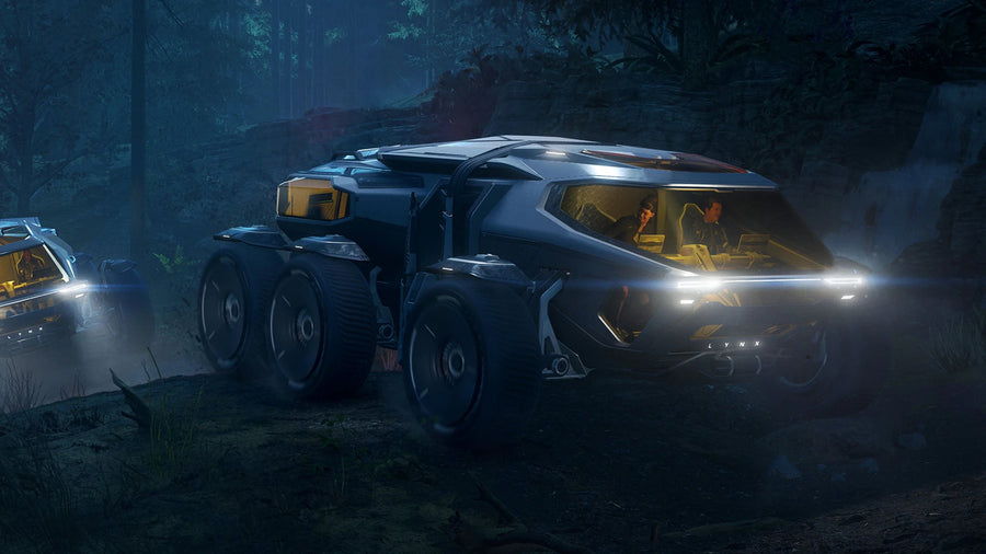 Lynx Rover - Lynx driving at night time in Star Citizen
