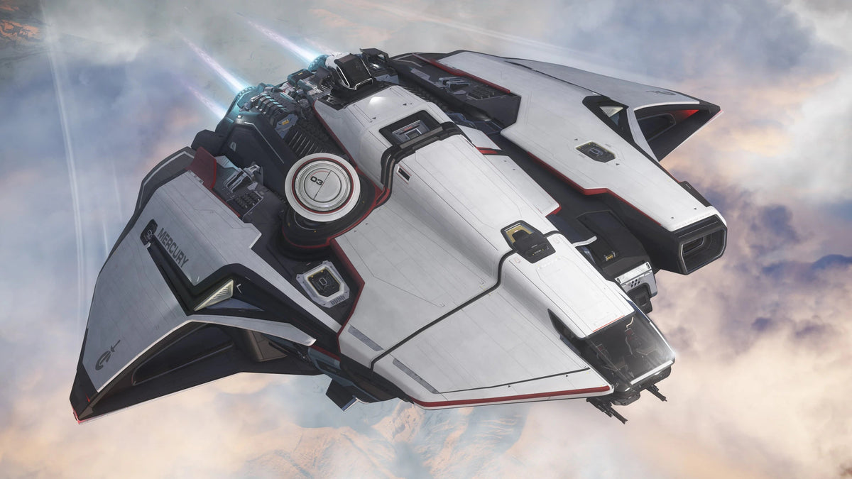 Mercury Star Runner - Mercury - flying over clouds in Star Citizen