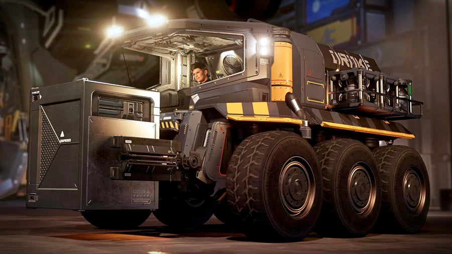 Mule - front 'claw' holding a cargo box in Star Citizen