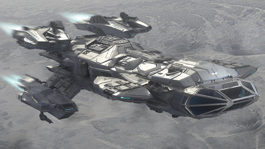 Existing RSI Constellation Andromeda in flight; not Mk V reveal artwork