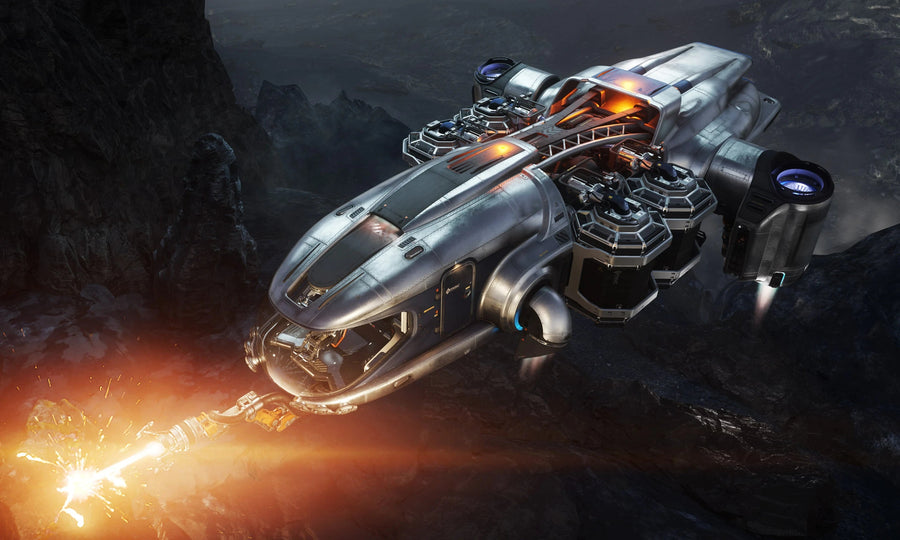 Prospector - Hovering mining on cliffside 1 in Star Citizen