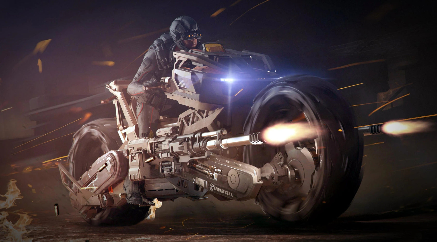 Ranger TR - moving fast in dark firing guns in Star Citizen