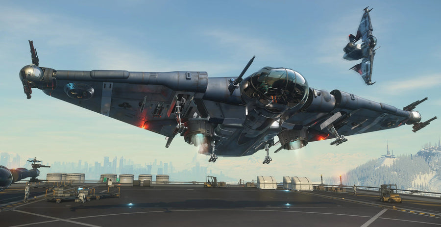 Reliant Kore - landing in New Babbage in Star Citizen