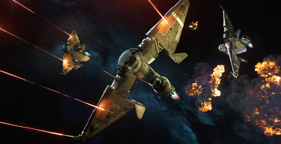 Reliant Tana - Multiple Reliant Tana in formation in combat in Star Citizen