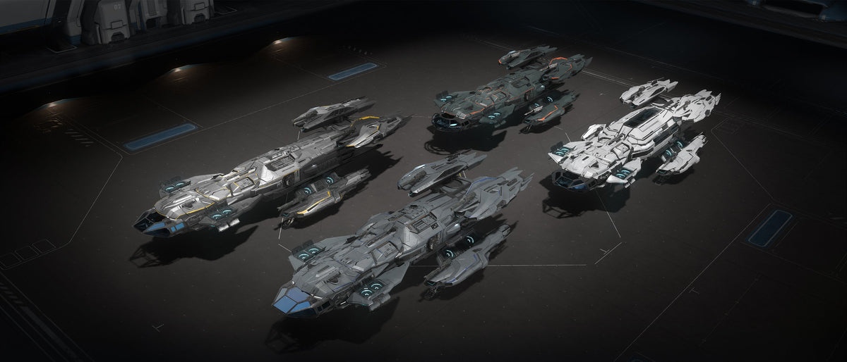 Andromeda, Taurus, Aquila and Phoenix Constellation Mk IV variants in a hangar