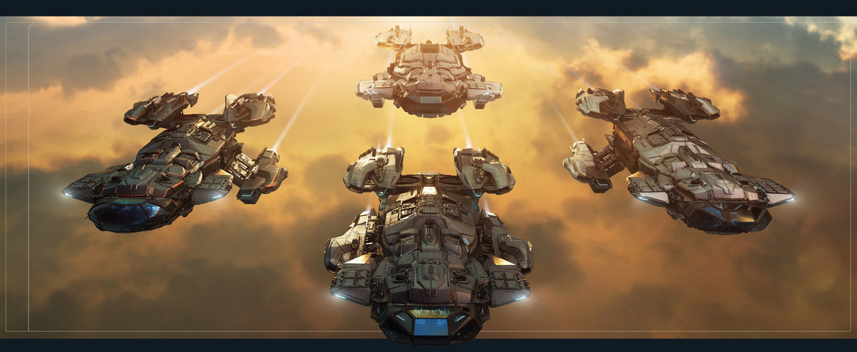 Four Constellation Mk IV variants above the clouds