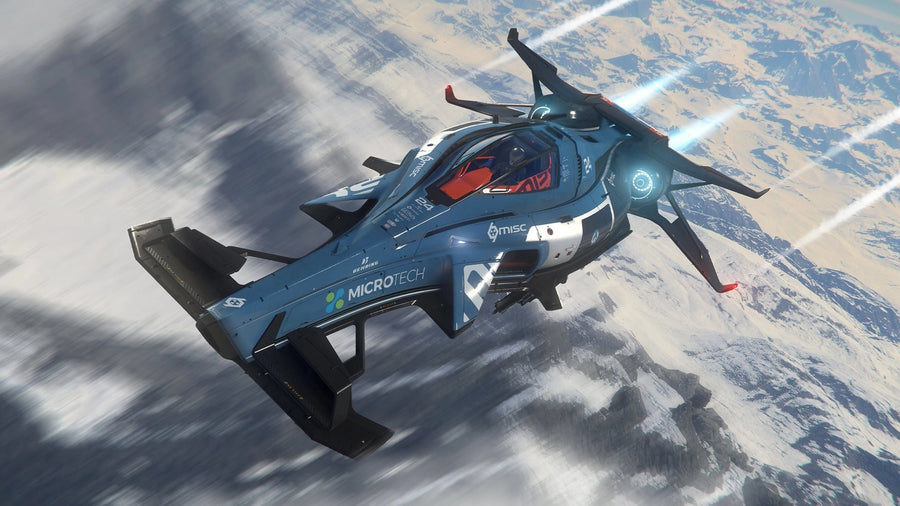 Mirai Razor above a cloud-covered planet
