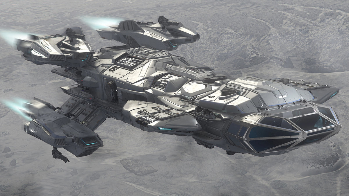 Existing RSI Constellation Andromeda in flight; not Mk V reveal artwork